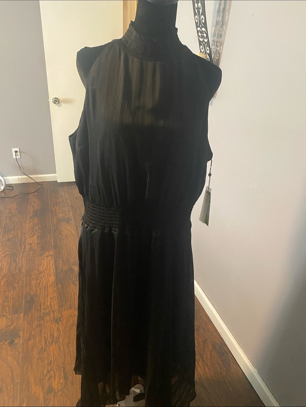 Sam Edelman Black Sleeveless High-Neck Midi Dress
